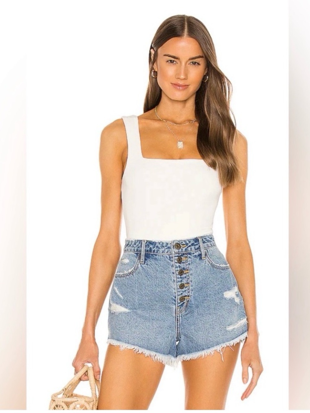 Show Me Your Mumu Dory Bodysuit Bone Stretch Crepe Small